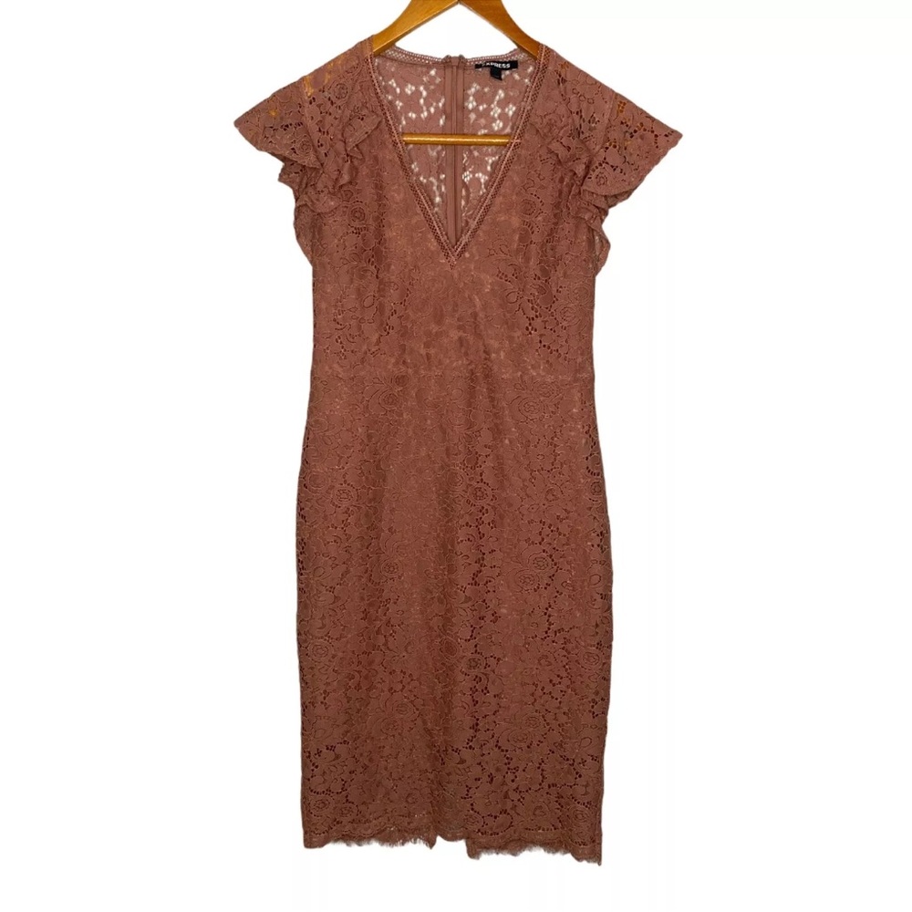 Express Lace Dress in Rust